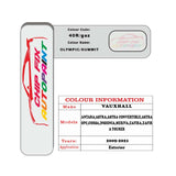 colour card paint for vauxhall Mokka X Olympic/Summit White Code 40R/Gaz 2009 2021