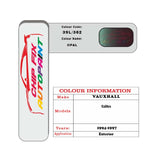 colour card paint for vauxhall Calibra Opal Code 39L/362 1994 1997