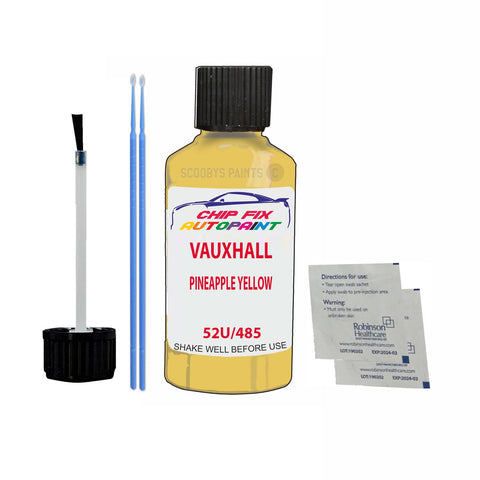 VAUXHALL PINEAPPLE YELLOW Code: (52U/485) Car Touch Up Paint Scratch Repair