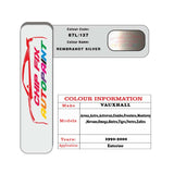 colour card paint for vauxhall Zafira Rembrandt Silver Code 87L/137 1999 2013