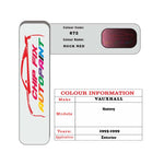 colour card paint for vauxhall Monterey Rock Red Code 872 1995 1999