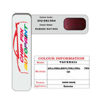 colour card paint for vauxhall Vectra Rubens Rot/Red Code 3Iu/0Ki/594 2000 2005