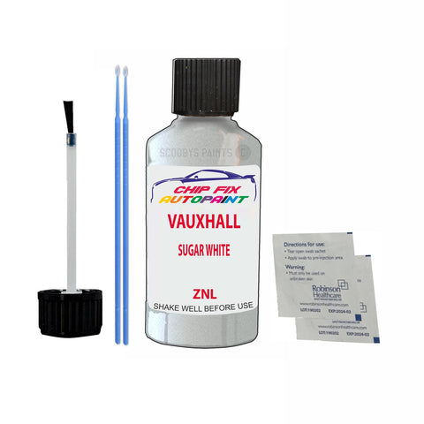 VAUXHALL SUGAR WHITE Code: (ZNL) Car Touch Up Paint Scratch Repair