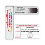 colour card paint for vauxhall Tour Technical Grey Code 656R/177/86R 2009 2021