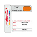 colour card paint for vauxhall Vivaro Tieforange Ral2011 Code 799 1994 2004