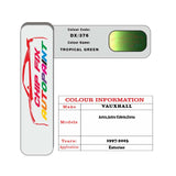 genuine Vauxhall Astra Cabrio Tropical Green Dx/376 1997-2003 Green car repair paint