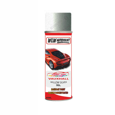 Aerosol Spray Paint For Vauxhall Tigra Willow Silver Code 93L 1999-1999