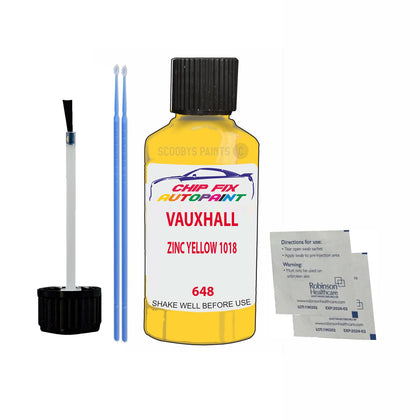 VAUXHALL ZINC YELLOW 1018 Code: (648) Car Touch Up Paint Scratch Repair