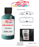 paint code location plate Peugeot 106 Verde Marmara M0RX, ERX 1991-1998 Green Touch Up Paint