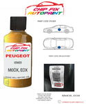 paint code location plate Peugeot 106 Vermeer M0DX, EDX 1995-2001 Yellow Touch Up Paint