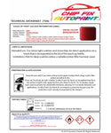 Data Safety Sheet Bmw 5 Series Vermillion Red Wa82 2008-2016 Red Instructions for use paint