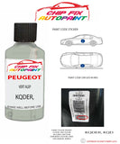 paint code location plate Peugeot Partner Van Vert Alep KQDER, KQD 1997-2001 Silver Grey Touch Up Paint