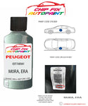 paint code location plate Peugeot 106 Vert Fairway M0RA, ERA 1994-2000 Green Touch Up Paint