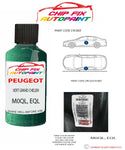 paint code location plate Peugeot 306 cabrio Vert Grand Chelem M0QL, EQL 1995-1999 Green Touch Up Paint