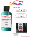 paint code location plate Peugeot Expert Van Vert Vallee KRB 1999-2002 Green Touch Up Paint