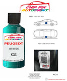 paint code location plate Peugeot 106 Vert Watteau KQS 1995-2002 Green Touch Up Paint