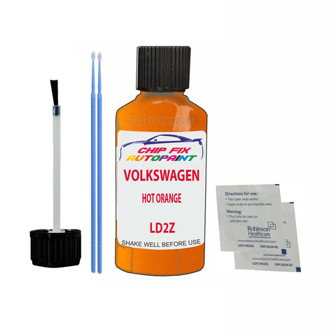 Paint For Vw Polo Hot Orange LD2Z 2009-2016 Orange Touch Up Paint