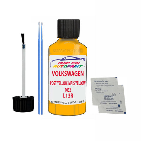 Vw Post Yellow/Mais Yellow 1032 Code:(L13R) Car Touch Up Scratch Paint