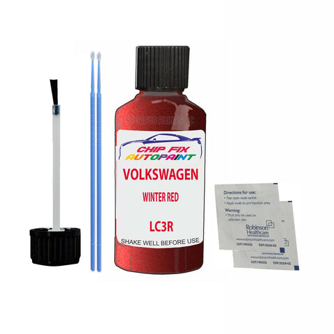 Paint For Vw Polo Winter Red LC3R 2004-2009 Red Touch Up Paint