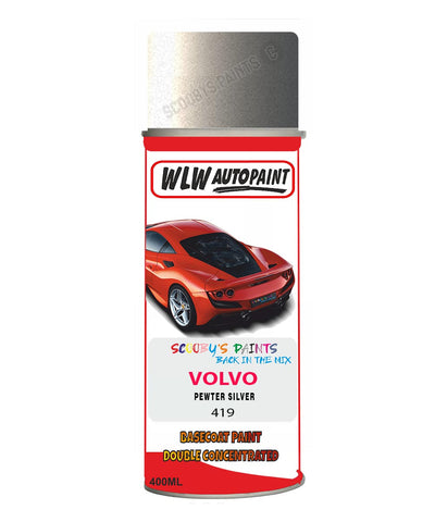 Aerosol Spray Paint For Volvo S70/V70 Pewter Silver Colour Code 419