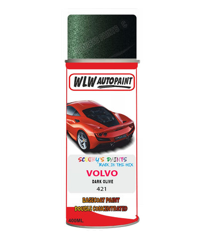 Aerosol Spray Paint For Volvo S70/V70 Dark Olive Colour Code 421