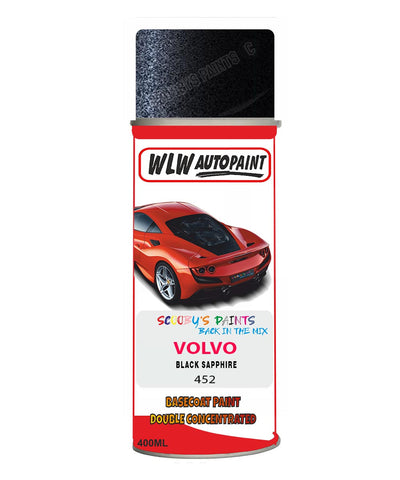 Aerosol Spray Paint For Volvo S80 Black Sapphire Colour Code 452