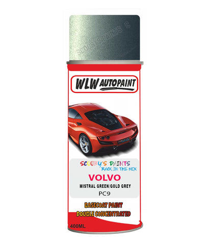 Aerosol Spray Paint For Volvo S70/V70 Mistral Green/Gold Grey Colour Code Pc9