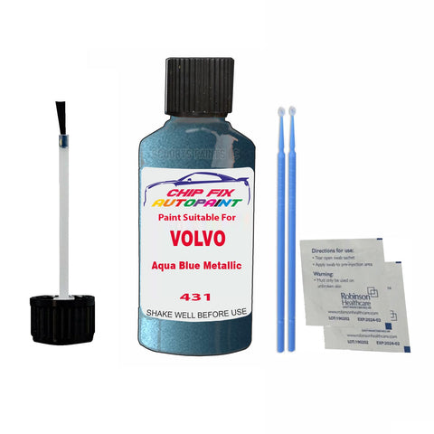 Paint Suitable For Volvo S90 Aqua Blue Metallic Code 431 Touch Up 1997-1998