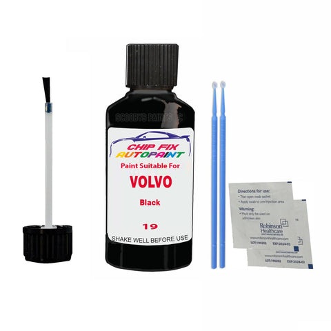 Paint Suitable For Volvo V60 Black Code 019, 19 Touch Up 2010-2022