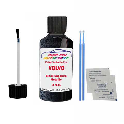 Paint Suitable For Volvo C70 Black Sapphire Metallic Code 346, 452 Touch Up 2001-2013