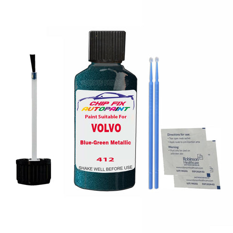 Paint Suitable For Volvo S80 Blue-Green Metallic Code 412 Touch Up 1999-1999