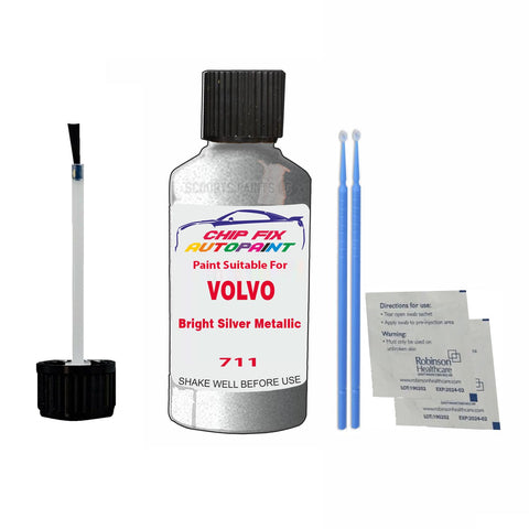 Paint Suitable For Volvo XC70 Bright Silver Metallic Code 711 Touch Up 2013-2018