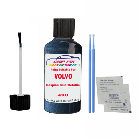 Paint Suitable For Volvo S80 Caspian Blue Metallic Code 498 Touch Up 2009-2015