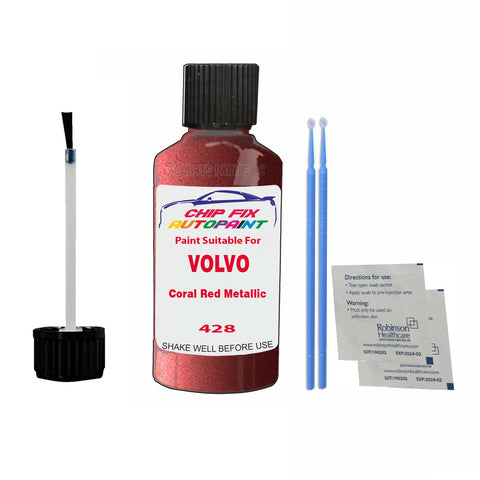 Paint Suitable For Volvo 940 / 960 Coral Red Metallic Code 428 Touch Up 1996-1997