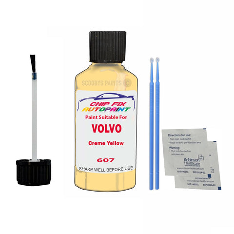 Paint Suitable For Volvo 940 / 960 Yellow Code 607 Touch Up 1994-1996