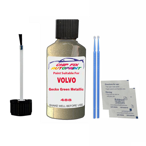 Paint Suitable For Volvo V50 Gecko Green Metallic Code 488 Touch Up 2007-2010