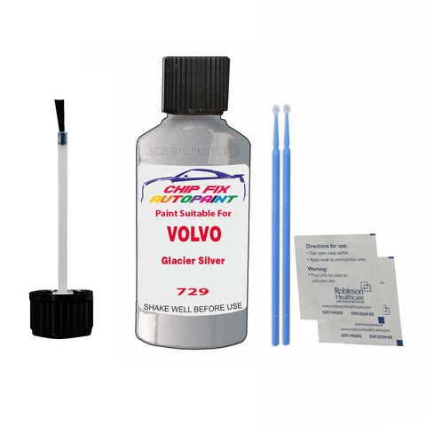 Paint Suitable For Volvo XC40 Glacier Silver Code 729 Touch Up 2019-2022