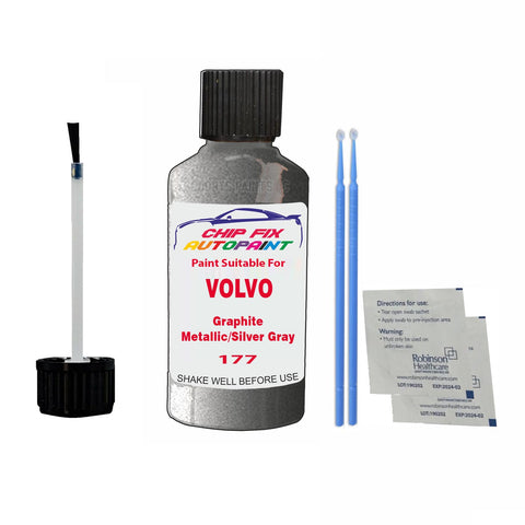 Paint Suitable For Volvo 764 / 765 Graphite Metallic/Silver Gray Metallic Code 177 Touch Up 1991-1992