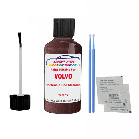 Paint Suitable For Volvo 244 / 245 Hortensia Red Metallic Code 315 Touch Up 1990-1993