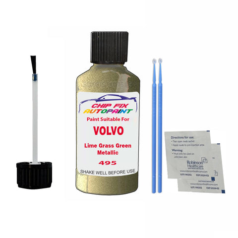 Paint Suitable For Volvo C30 Lime Grass Green Metallic Code 495 Touch Up 2009-2012