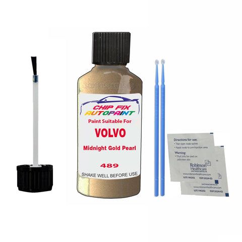 Paint Suitable For Volvo V50 Midnight Gold Pearl Code 489 Touch Up 2007-2009
