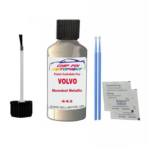 Paint Suitable For Volvo C70 Cabrio Moondust Metallic Code 443 Touch Up 1998-2004