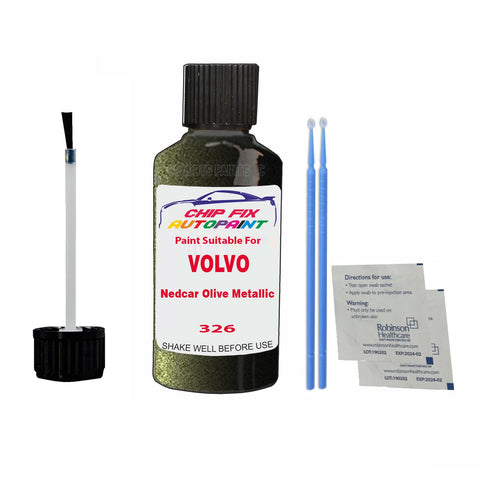 Paint Suitable For Volvo V40 Nedcar Olive Metallic Code 326 Touch Up 1997-1997
