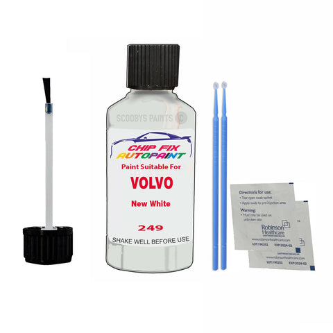 Paint Suitable For Volvo V40 New White Code 249 Touch Up 2002-2004