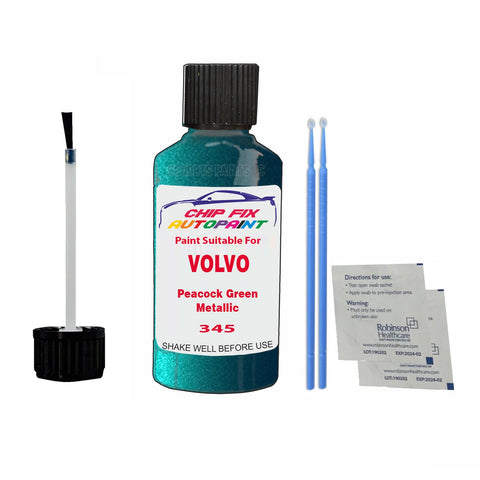 Paint Suitable For Volvo V40 Peacock Green Metallic Code 345 Touch Up 2001-2002