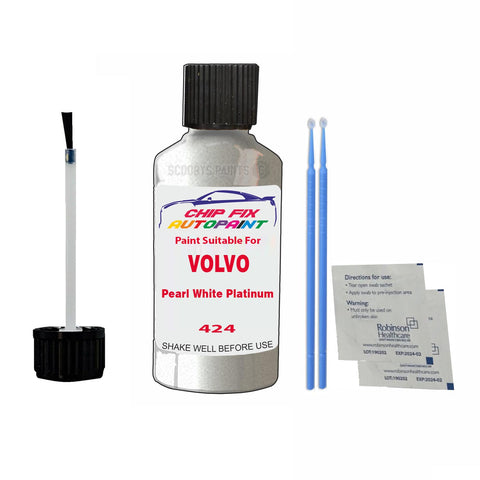 Paint Suitable For Volvo 940 / 960 Pearl White Platinum Code 424 Touch Up 1996-1996