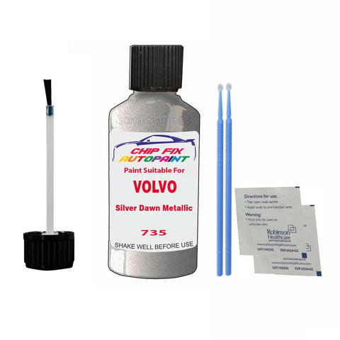 Paint Suitable For Volvo C40 Silver Dawn Metallic Code 735 Touch Up 2022-2023