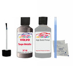 Anti Rust Primer Undercoat Volvo 744 / 745 Taupe Metallic Code 316 Touch Up 1991-1992