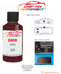 paint code location sticker Bmw 7 Series Wine Red 224 1987-1990 Red plate find code