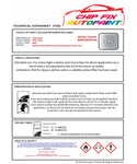 Data saftey sheet T-Roc White Silver LB9Z 2016-2022 Silver/Grey instructions for use